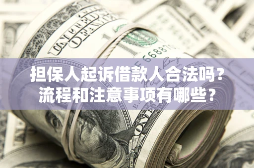 北京担保人起诉借款人合法吗？流程和注意事项有哪些？