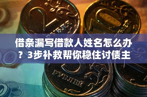 北京借条漏写借款人姓名怎么办？3步补救帮你稳住讨债主动权