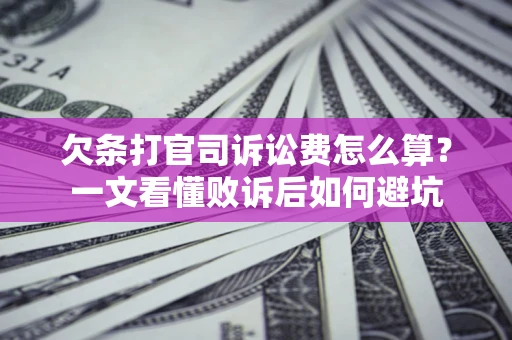 北京欠条打官司诉讼费怎么算？一文看懂败诉后如何避坑